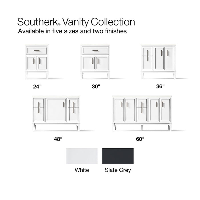 KOHLER K-33543-ASB Southerk 24" bathroom vanity cabinet with sink and quartz top