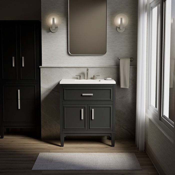 KOHLER K-33544-ASB Southerk 30" bathroom vanity cabinet with sink and quartz top