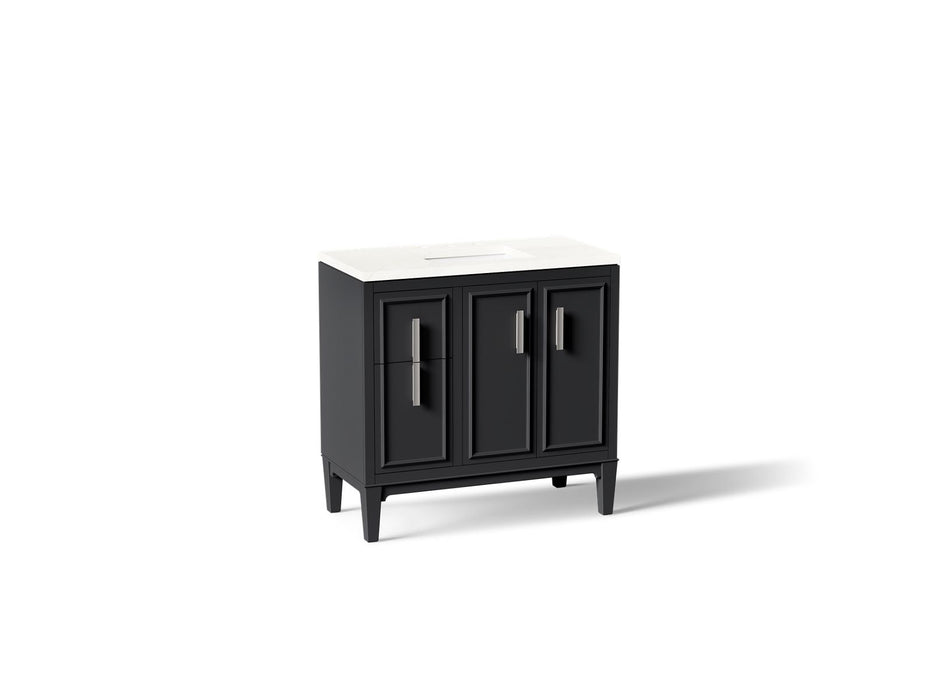 KOHLER K-33545-ASB Southerk 36" bathroom vanity cabinet with sink and quartz top