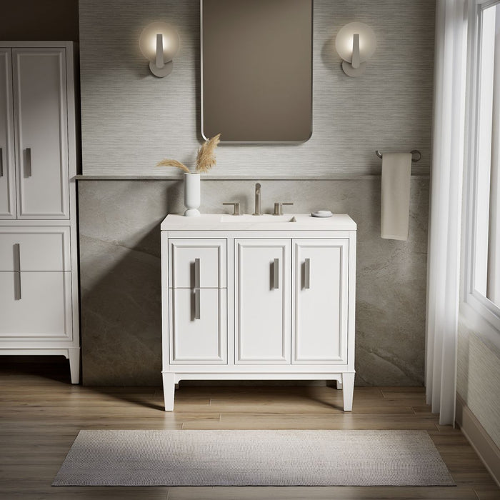 KOHLER K-33545-ASB Southerk 36" bathroom vanity cabinet with sink and quartz top