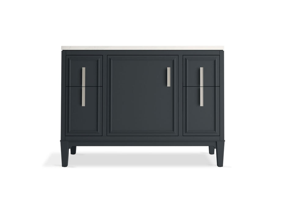 KOHLER K-33546-ASB Southerk 48" bathroom vanity cabinet with sink and quartz top