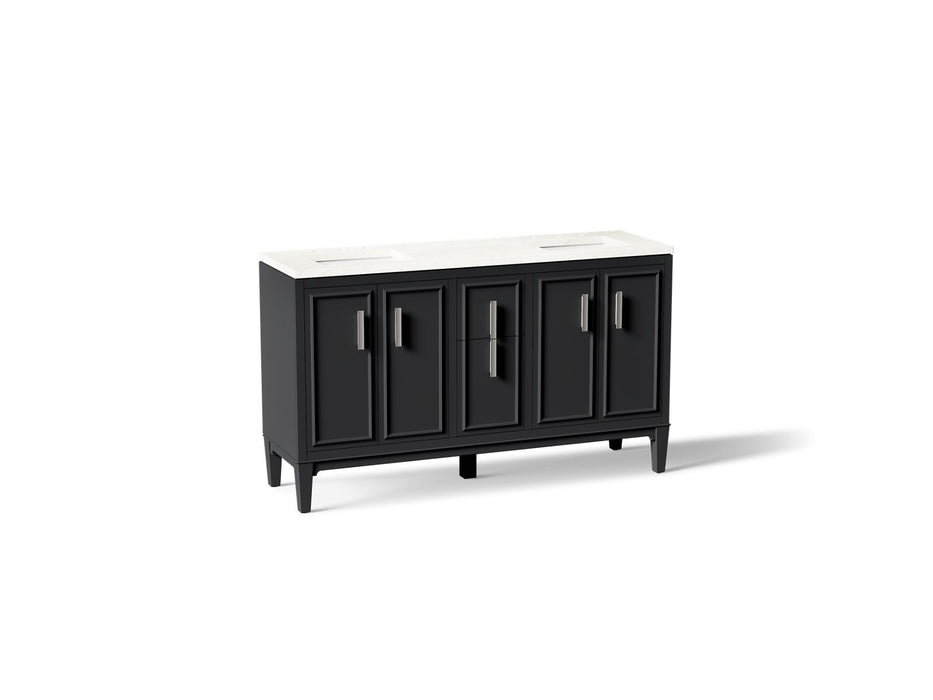 KOHLER K-33547-ASB Southerk 60" bathroom vanity cabinet with sinks and quartz top