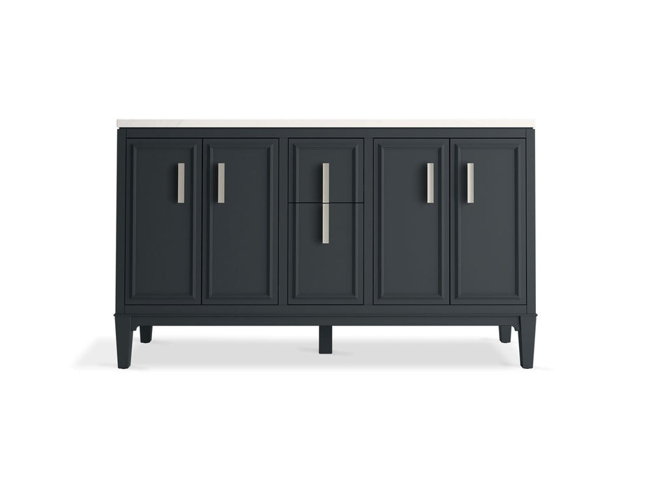 KOHLER K-33547-ASB Southerk 60" bathroom vanity cabinet with sinks and quartz top