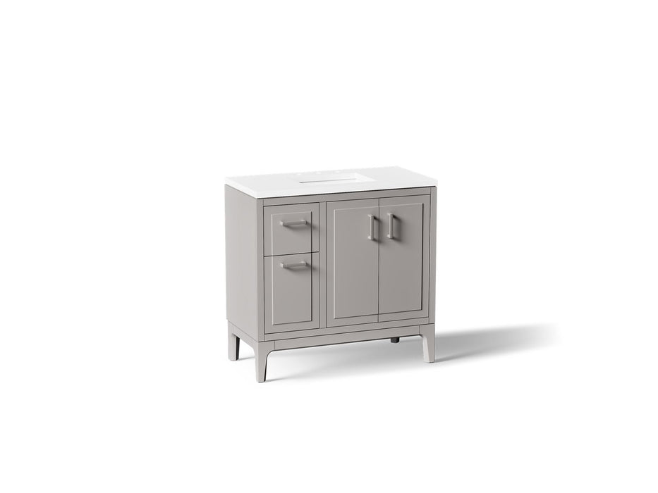 KOHLER K-33553-ASB Seer 36" bathroom vanity cabinet with sink and quartz top