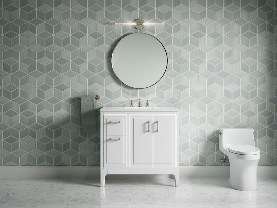 KOHLER K-33553-ASB Seer 36" bathroom vanity cabinet with sink and quartz top