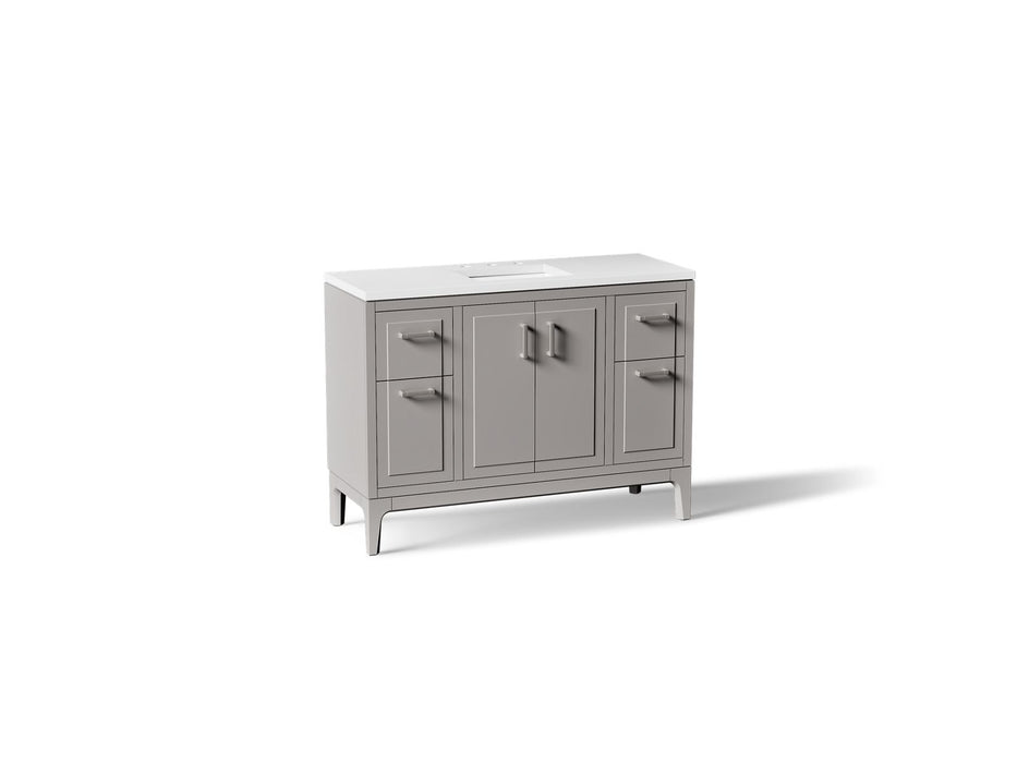 KOHLER K-33554-ASB Seer 48" bathroom vanity cabinet with sink and quartz top