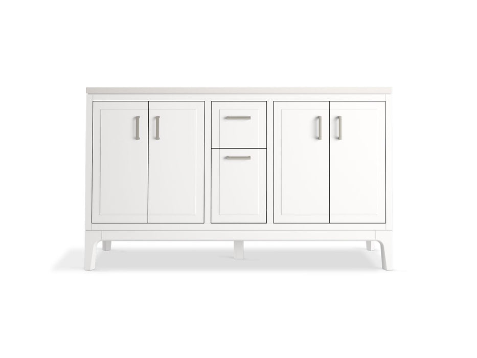 KOHLER K-33555-ASB Seer 60" bathroom vanity cabinet with sinks and quartz top