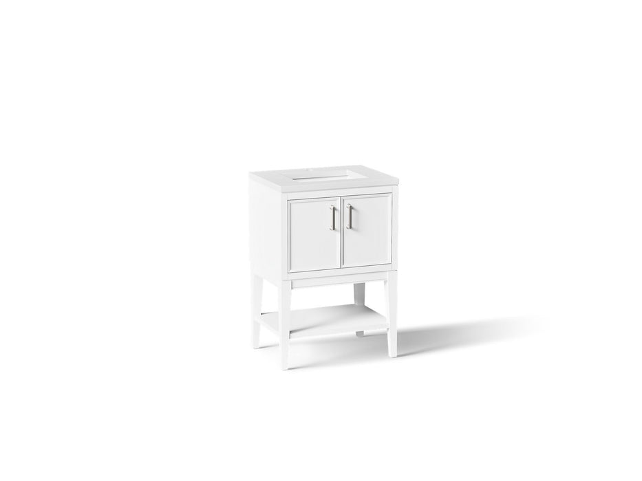 KOHLER K-33577-ASB Winnow 24" bathroom vanity cabinet with sink and quartz top