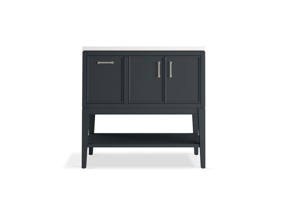 KOHLER K-33579-ASB Winnow 36" bathroom vanity cabinet with sink and quartz top