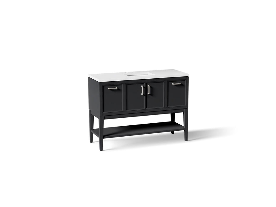 KOHLER K-33580-ASB Winnow 48" bathroom vanity cabinet with sink and quartz top