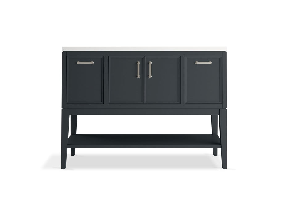 KOHLER K-33580-ASB Winnow 48" bathroom vanity cabinet with sink and quartz top