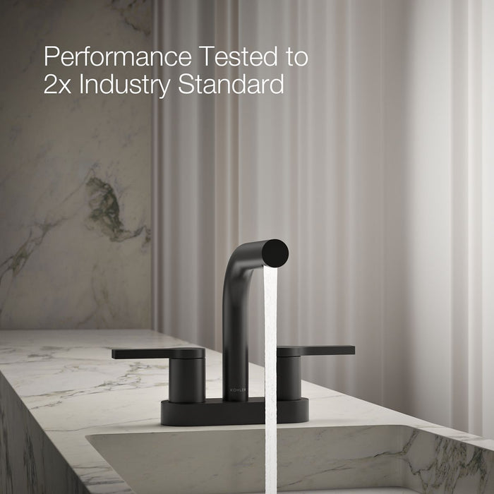 KOHLER K-33591-4 Elate Centerset bathroom sink faucet, 1.2 gpm, matte black - view 2