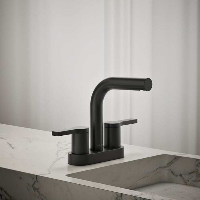 KOHLER K-33591-4 Elate Centerset bathroom sink faucet, 1.2 gpm, matte black - view 3