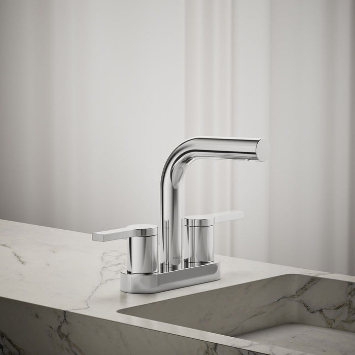 KOHLER K-33591-4 Elate Centerset bathroom sink faucet, 1.2 gpm, polished chrome - view 3