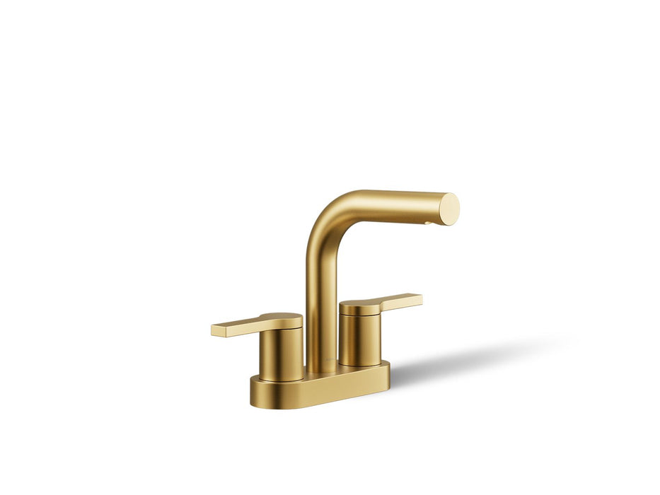 KOHLER K-33591-4 Elate Centerset bathroom sink faucet, 1.2 gpm, vibrant brushed moderne brass