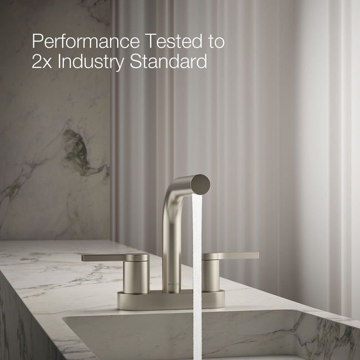 KOHLER K-33591-4 Elate Centerset bathroom sink faucet, 1.2 gpm, vibrant brushed nickel - view 2