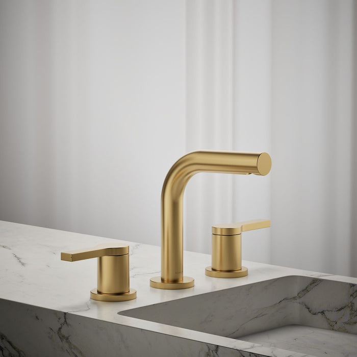 KOHLER K-33592-4N Elate Widespread bathroom sink faucet, 0.5 gpm, vibrant brushed moderne brass - view 3