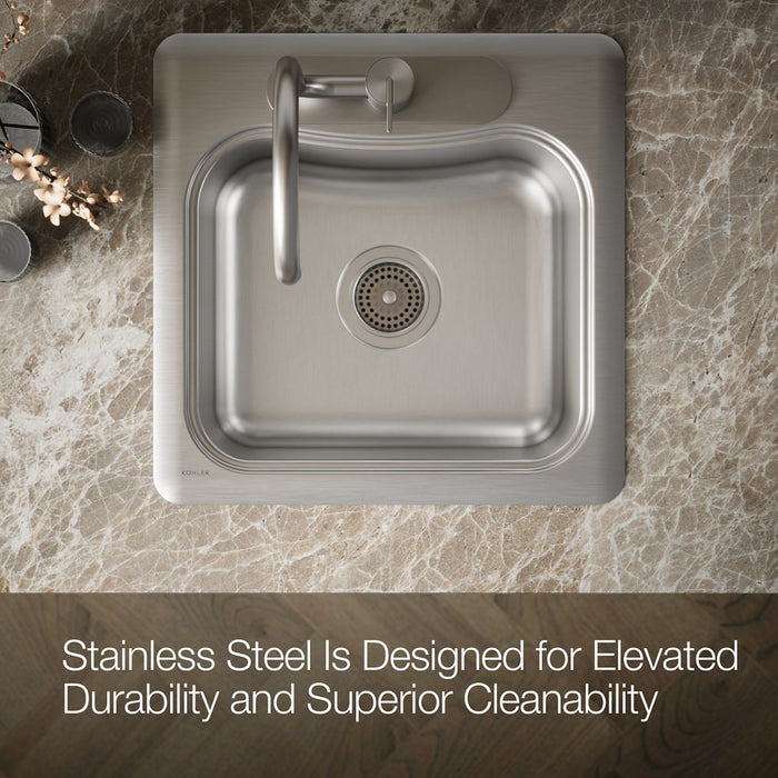 KOHLER K-3363-3 Staccato 20" top-mount single-bowl bar sink