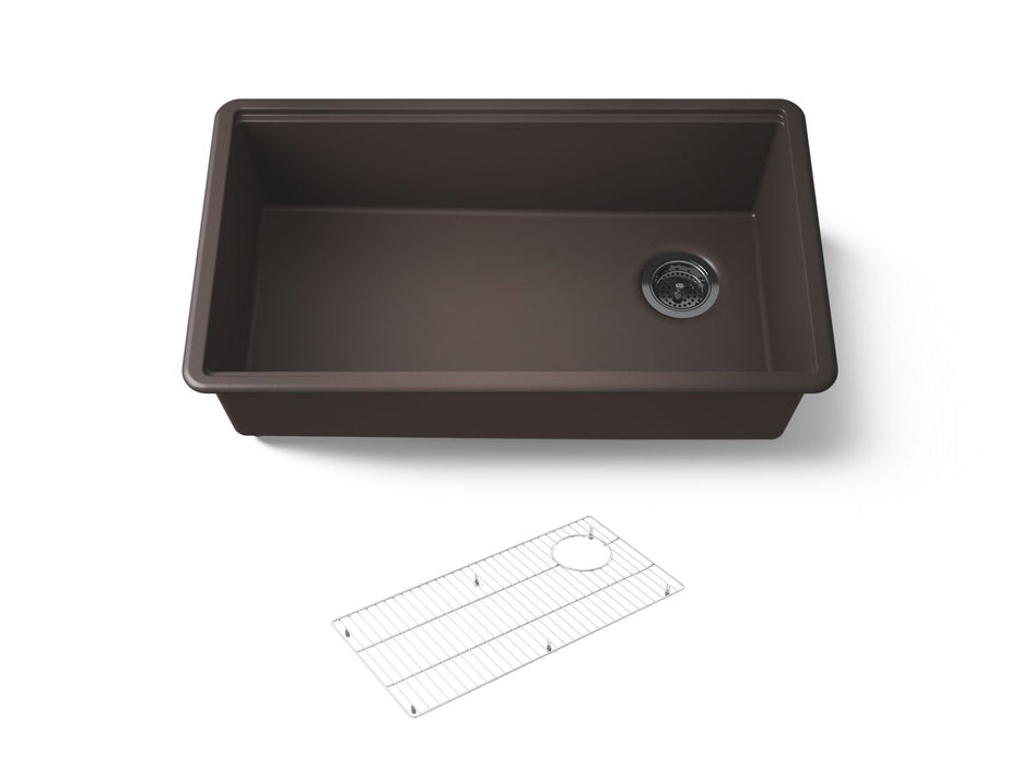 KOHLER K-33710 Billings 32-1/2" undermount single-bowl kitchen sink, matte brown
