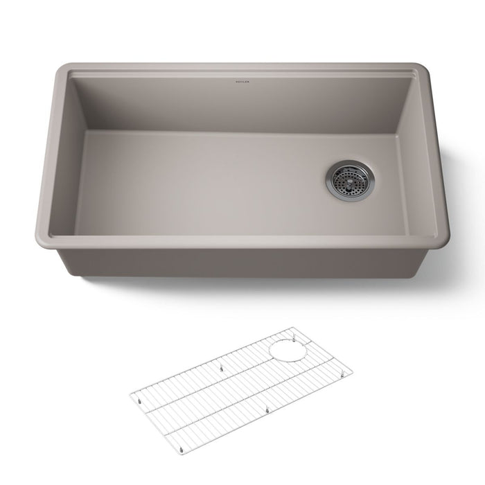 KOHLER K-33710 Billings 32-1/2" undermount single-bowl kitchen sink, matte taupe - view 5