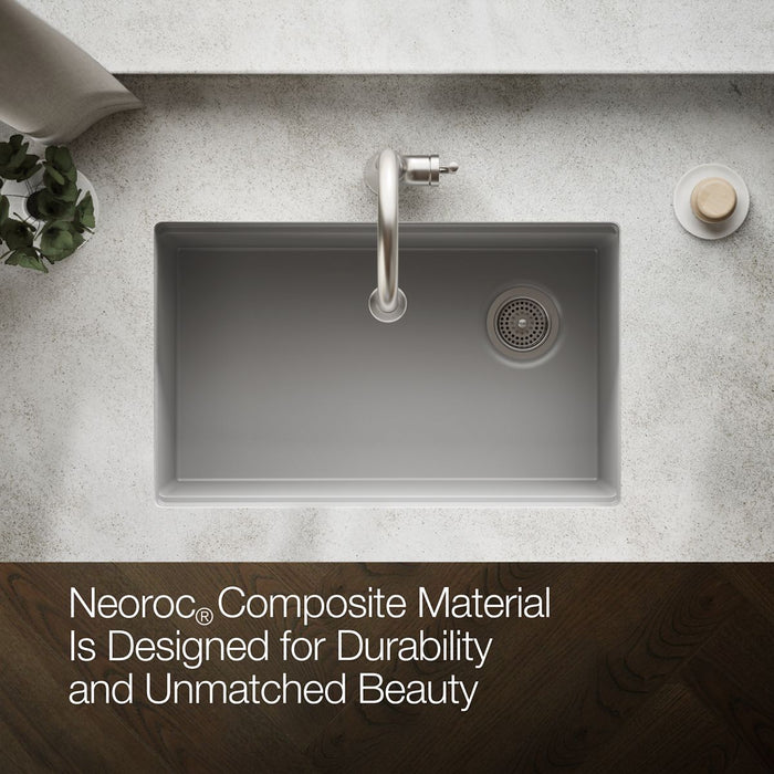 KOHLER K-33712 Billings 29" undermount single-bowl kitchen sink, matte grey - view 4