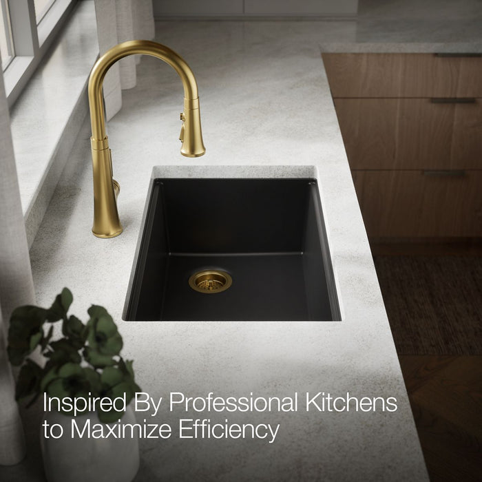 KOHLER K-33712-PC Billings 29" undermount single-bowl workstation kitchen sink