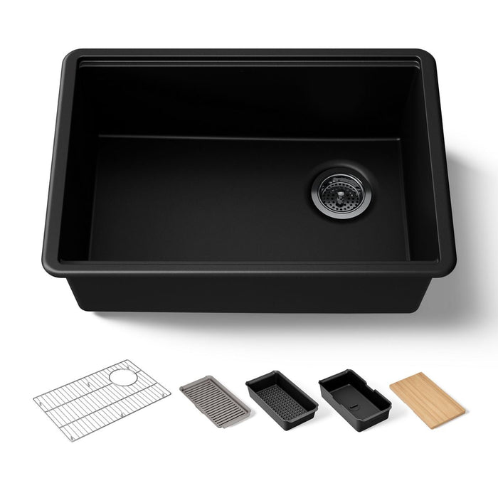 KOHLER K-33713-PC Billings 27" undermount single-bowl workstation kitchen sink