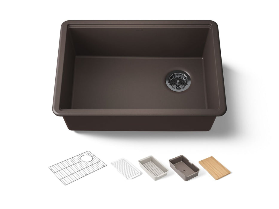 KOHLER K-33713-PC Billings 27" undermount single-bowl workstation kitchen sink