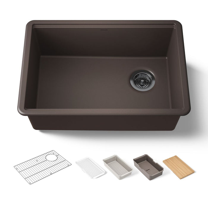 KOHLER K-33713-PC Billings 27" undermount single-bowl workstation kitchen sink