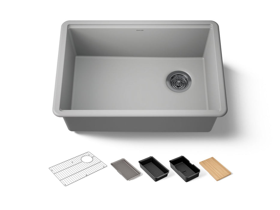 KOHLER K-33713-PC Billings 27" undermount single-bowl workstation kitchen sink