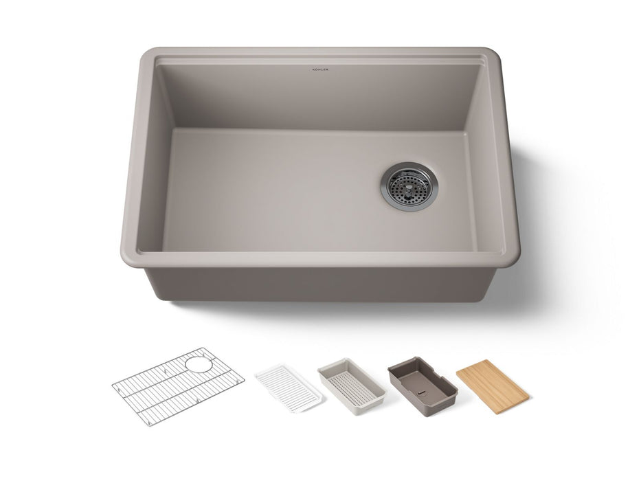 KOHLER K-33713-PC Billings 27" undermount single-bowl workstation kitchen sink