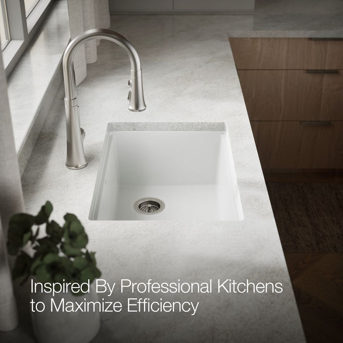 KOHLER K-33713-PC Billings 27" undermount single-bowl workstation kitchen sink