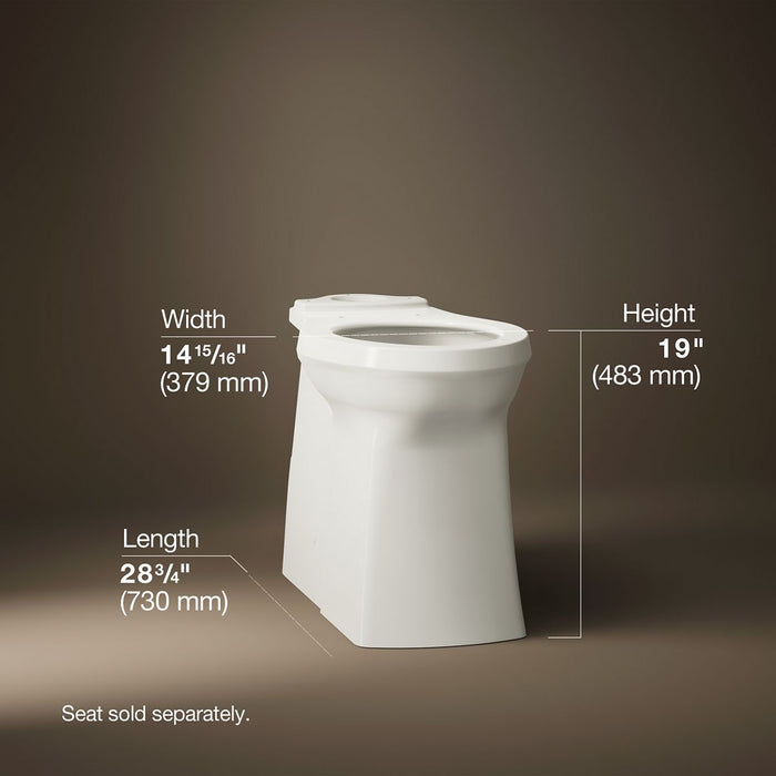 KOHLER K-33812 Corbelle Tall elongated toilet bowl with skirted trapway