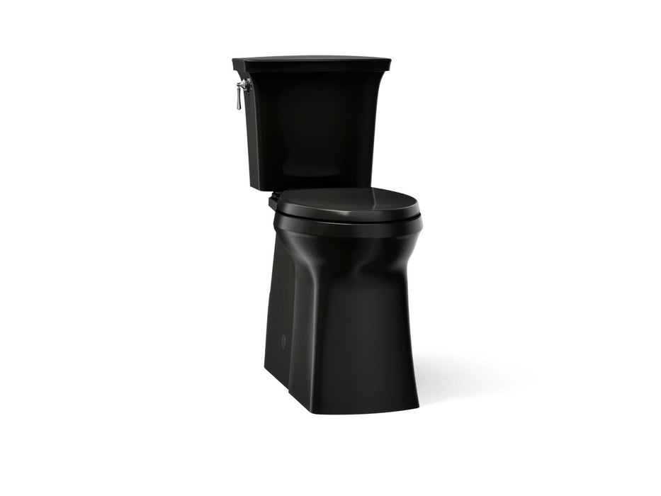 KOHLER K-33813 Corbelle Tall two-piece elongated toilet with skirted trapway, 1.28 gpf, black black