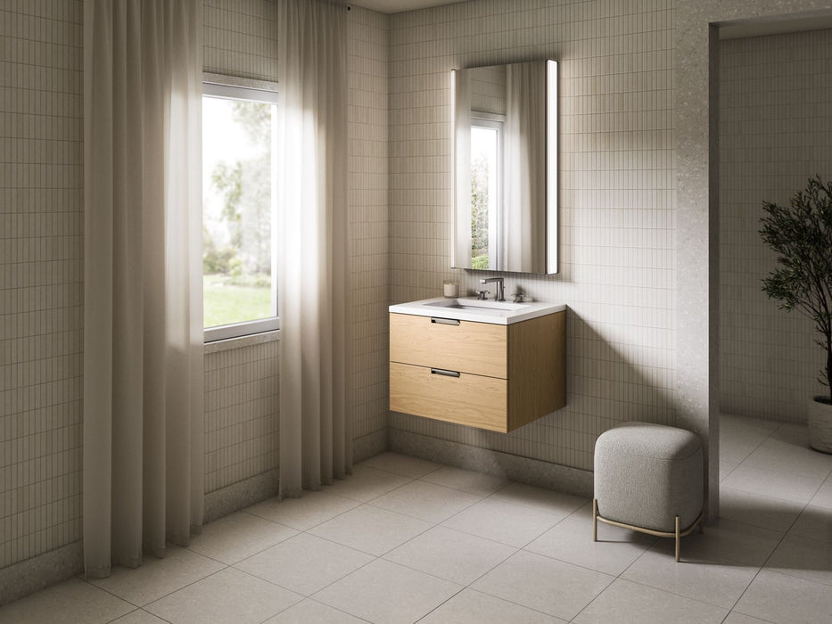 KOHLER K-34653 Maxstow 24" wall-hung bathroom vanity cabinet with sink and quartz top