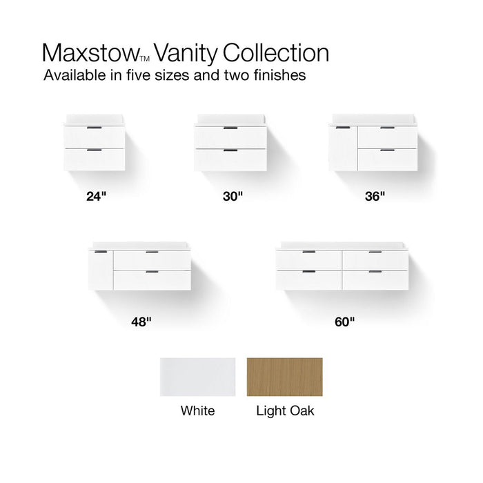 KOHLER K-34653 Maxstow 24" wall-hung bathroom vanity cabinet with sink and quartz top