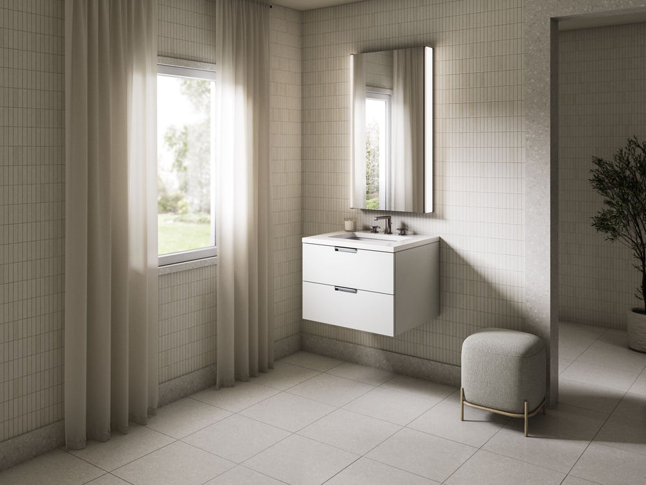 KOHLER K-34653 Maxstow 24" wall-hung bathroom vanity cabinet with sink and quartz top