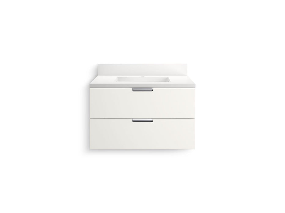KOHLER K-34654 Maxstow 30" wall-hung bathroom vanity cabinet with sink and quartz top