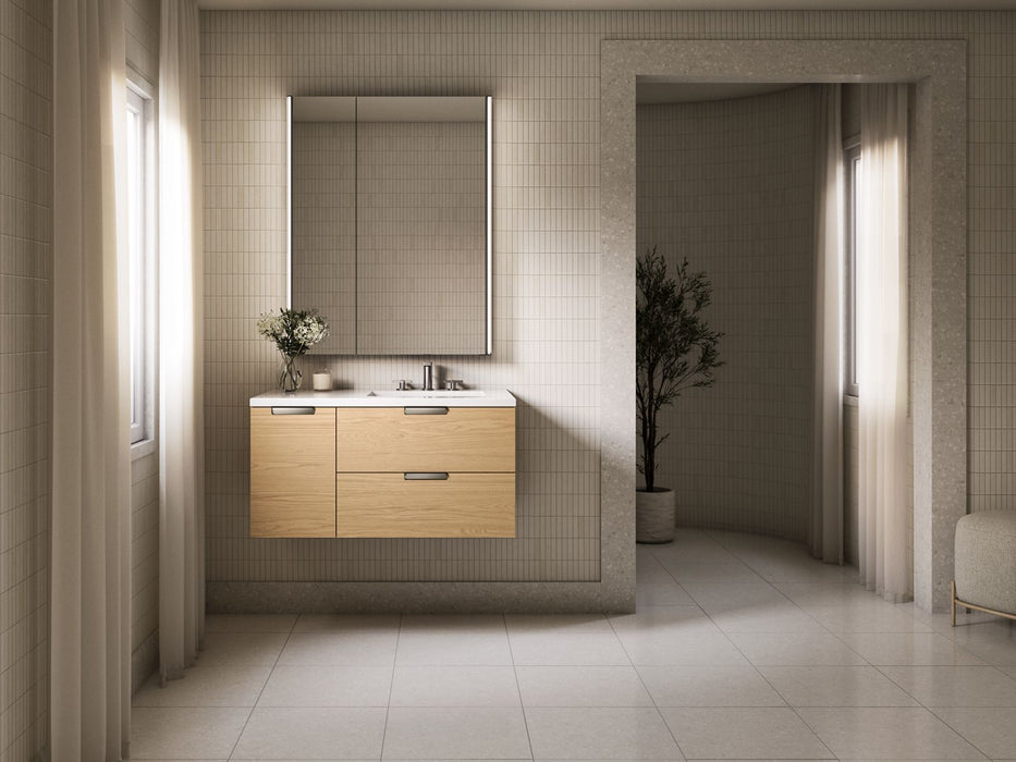 KOHLER K-34655 Maxstow 36" wall-hung bathroom vanity cabinet with sink and quartz top