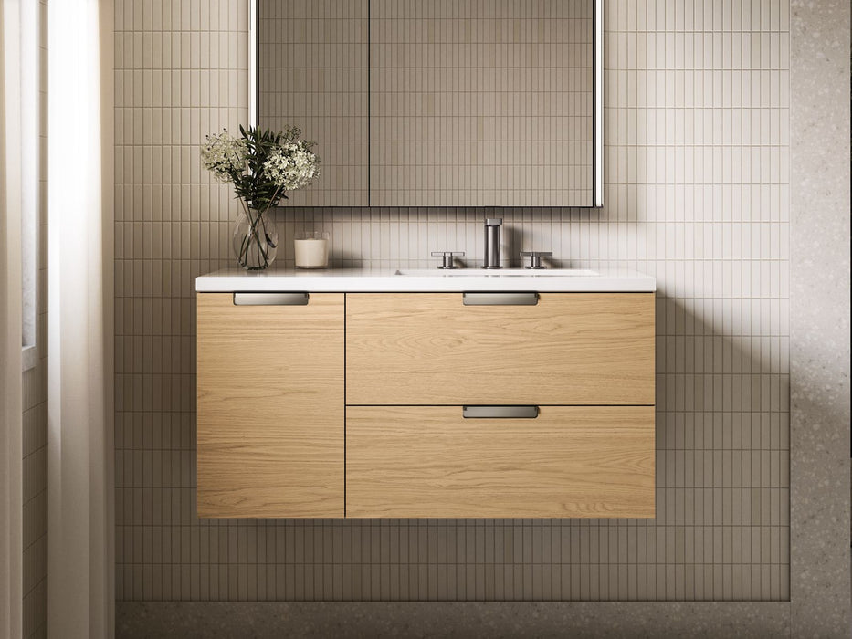 KOHLER K-34655 Maxstow 36" wall-hung bathroom vanity cabinet with sink and quartz top