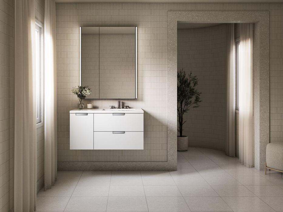 KOHLER K-34655 Maxstow 36" wall-hung bathroom vanity cabinet with sink and quartz top