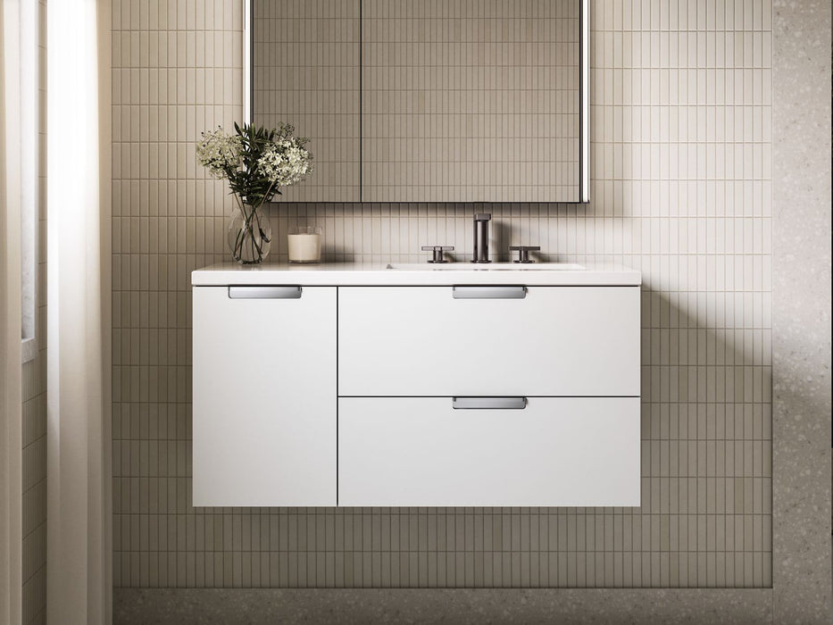 KOHLER K-34655 Maxstow 36" wall-hung bathroom vanity cabinet with sink and quartz top