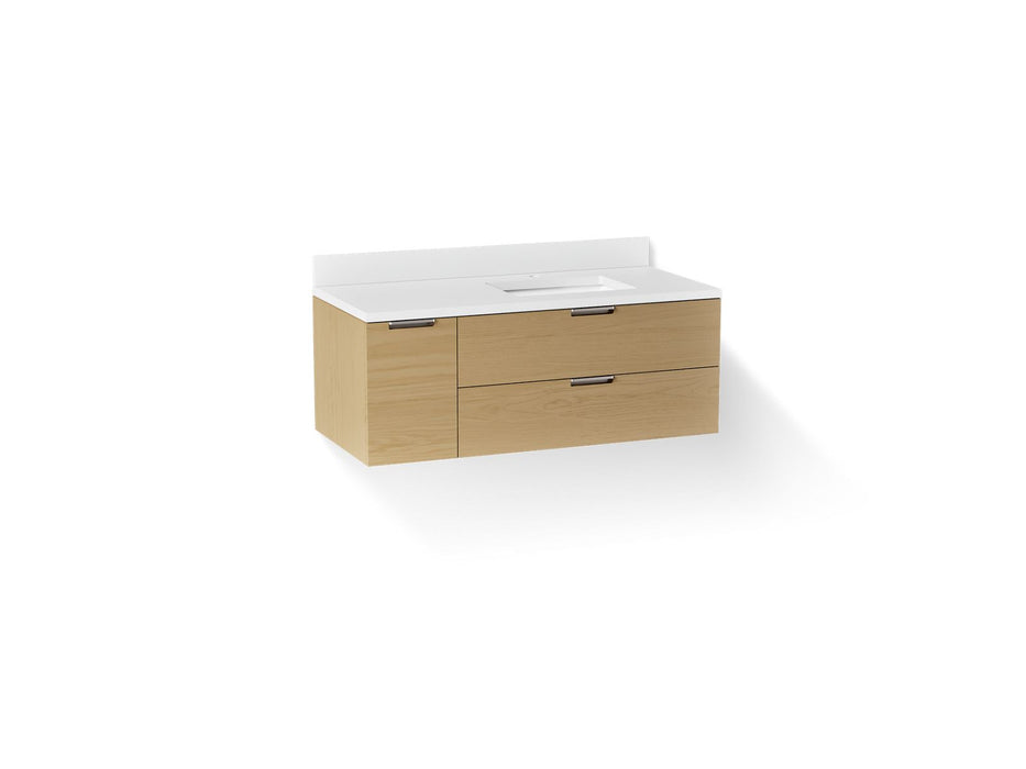 KOHLER K-34656 Maxstow 48" wall-hung bathroom vanity cabinet with sink and quartz top