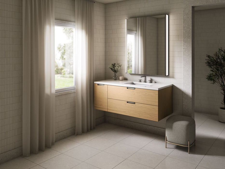 KOHLER K-34656 Maxstow 48" wall-hung bathroom vanity cabinet with sink and quartz top