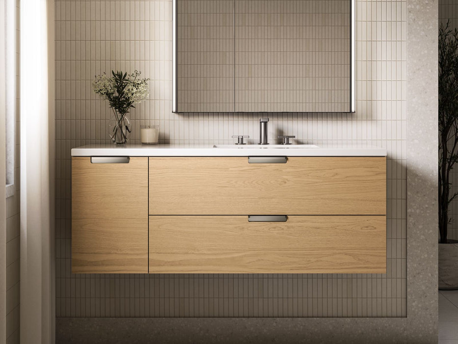 KOHLER K-34656 Maxstow 48" wall-hung bathroom vanity cabinet with sink and quartz top