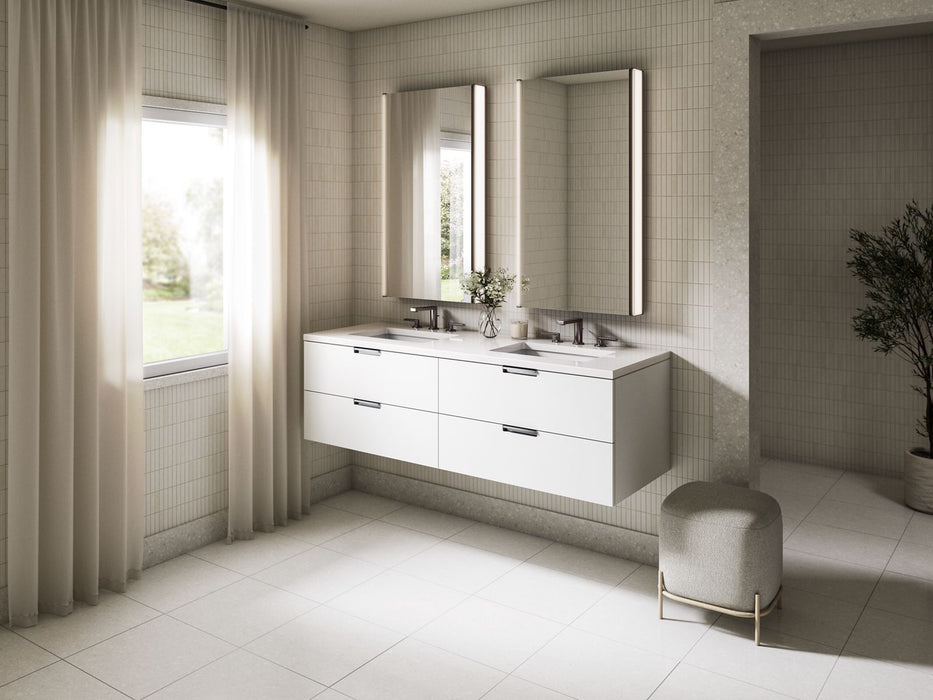 KOHLER K-34657 Maxstow 60" wall-hung bathroom vanity cabinet with sink and quartz top