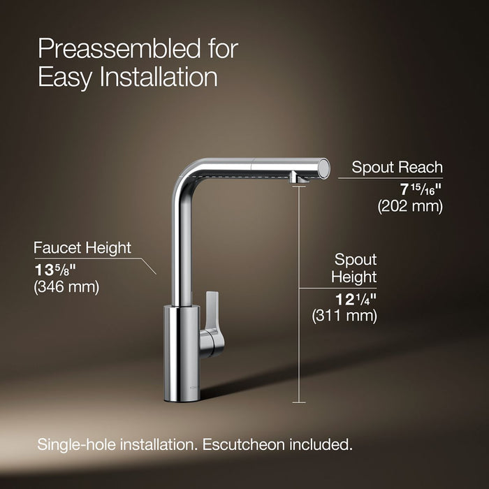 3/4 view of product with dimensions