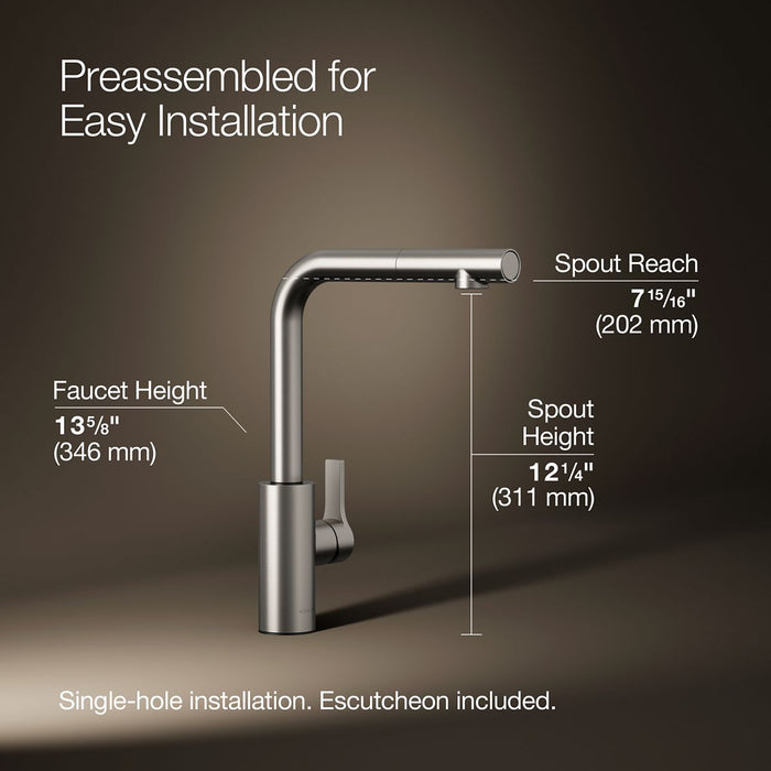 3/4 view of product with dimensions