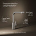 3/4 view of product with dimensions