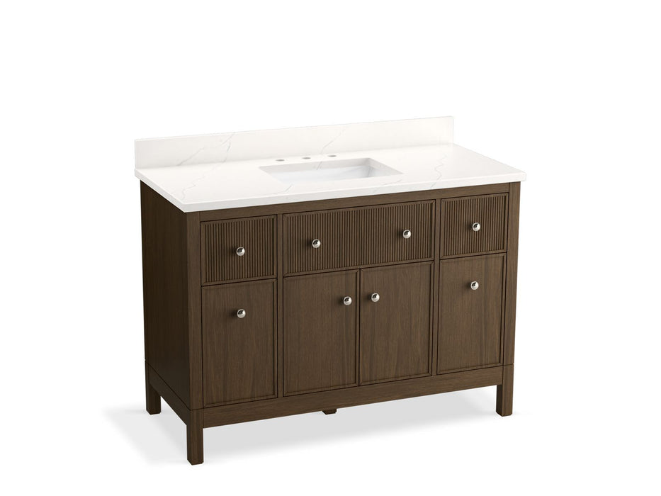 KOHLER K-35021 Malin by Studio McGee 48" bathroom vanity cabinet with sink and quartz top